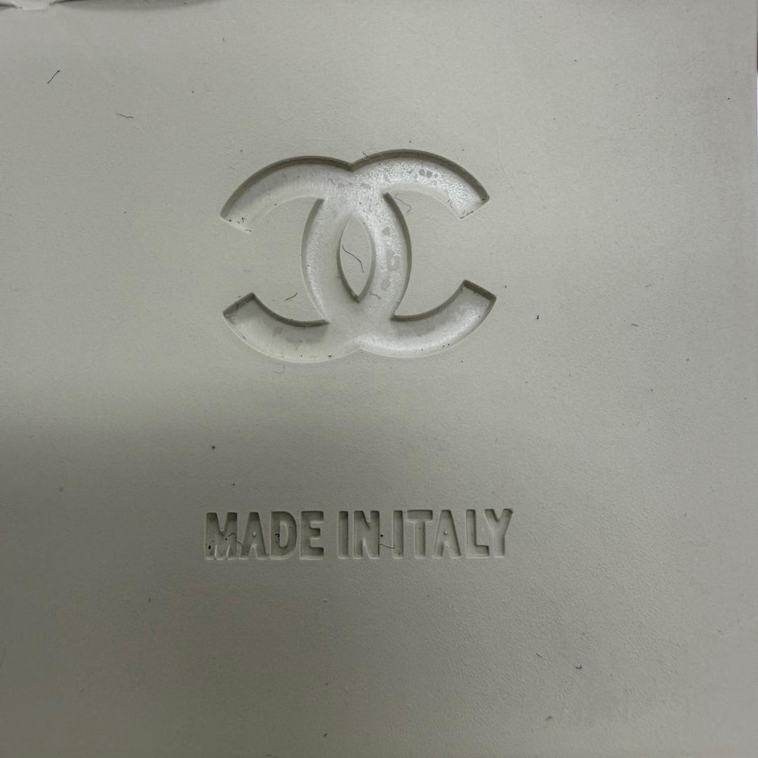 美品☆CHANEL シャネル 25C G47005 ココマーク チェーン スウェードレザー ローファー ブラック ベージュ 35 イタリア製 レディース