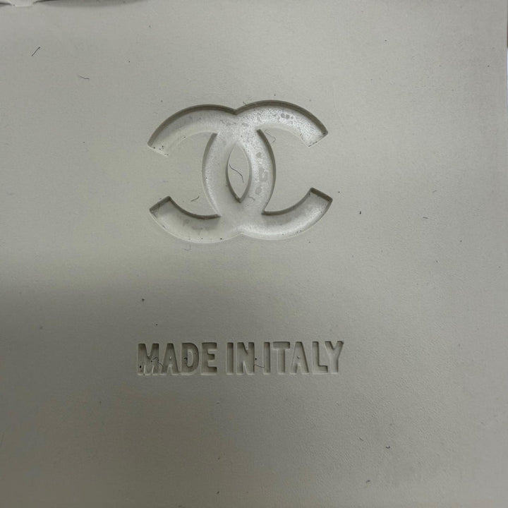 美品☆CHANEL シャネル 25C G47005 ココマーク チェーン スウェードレザー ローファー ブラック ベージュ 35 イタリア製 レディース