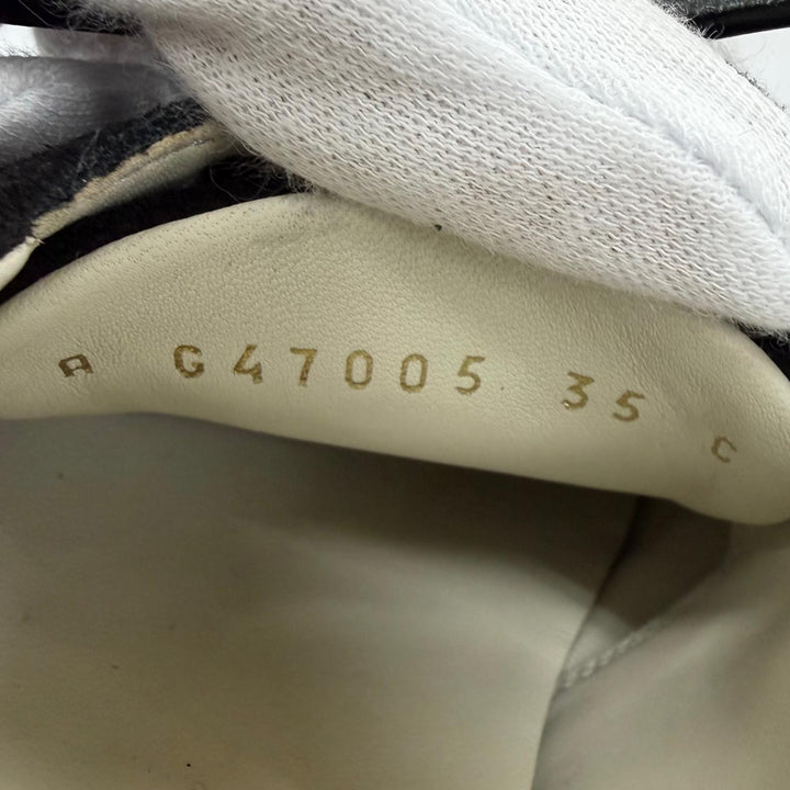 美品☆CHANEL シャネル 25C G47005 ココマーク チェーン スウェードレザー ローファー ブラック ベージュ 35 イタリア製 レディース