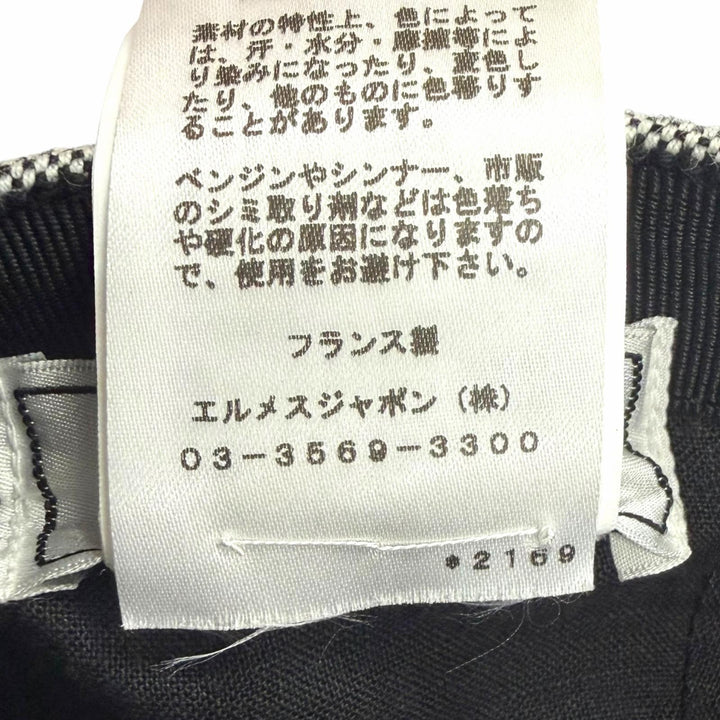 極美品□HERMES エルメス マイルス サングルH リネン コットン ベースボールキャップ 帽子 グレー FR 60 フランス製 正規品 メンズ