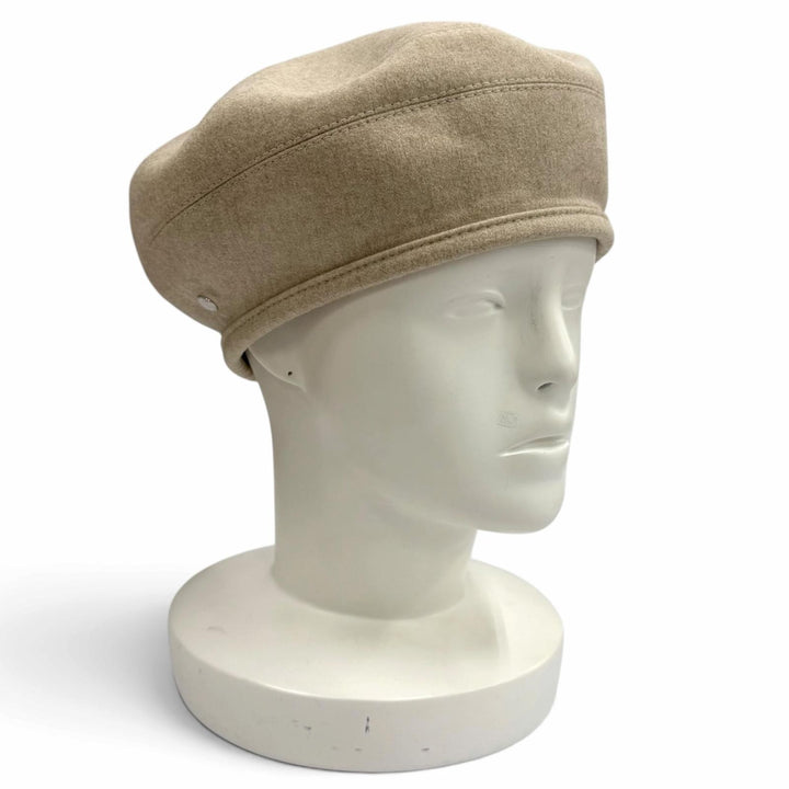 未使用品★HERMES エルメス H222023N サントノール カシミヤ100％ クルードセル パリジェンヌワッペン ベレー帽 57 イタリア製 正規品