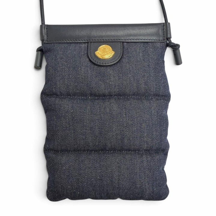 未使用品△MONCLER モンクレール PUFFY PHONE CASE パフィー ロゴ金具 キルティング ショルダーバッグ スマートフォンケース ポシェット