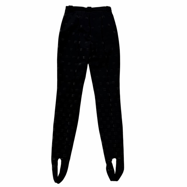 未使用品☆CHANEL シャネル 22N P73213V64869 ココマーク柄 ゴールドボタン パンツ ブラック IT 36 イタリア製 正規品 レディース