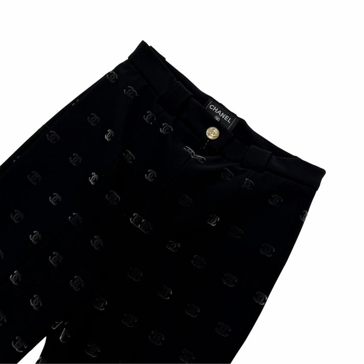 未使用品☆CHANEL シャネル 22N P73213V64869 ココマーク柄 ゴールドボタン パンツ ブラック IT 36 イタリア製 正規品 レディース