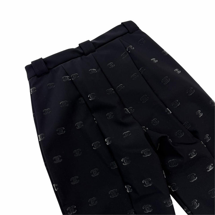 未使用品☆CHANEL シャネル 22N P73213V64869 ココマーク柄 ゴールドボタン パンツ ブラック IT 36 イタリア製 正規品 レディース