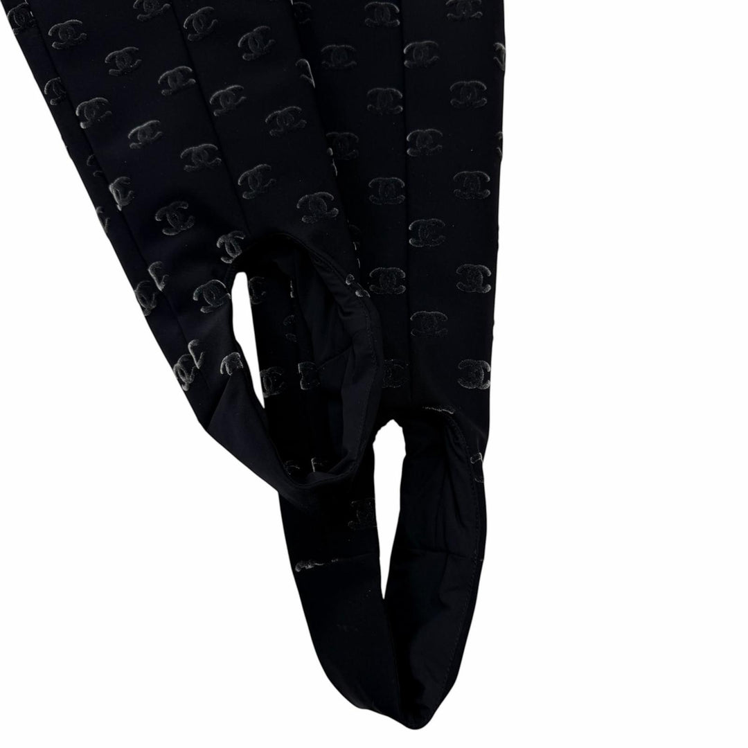 未使用品☆CHANEL シャネル 22N P73213V64869 ココマーク柄 ゴールドボタン パンツ ブラック IT 36 イタリア製 正規品 レディース
