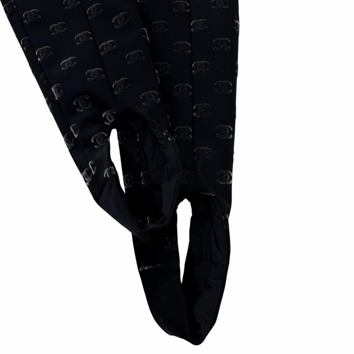 未使用品☆CHANEL シャネル 22N P73213V64869 ココマーク柄 ゴールドボタン パンツ ブラック IT 36 イタリア製 正規品 レディース