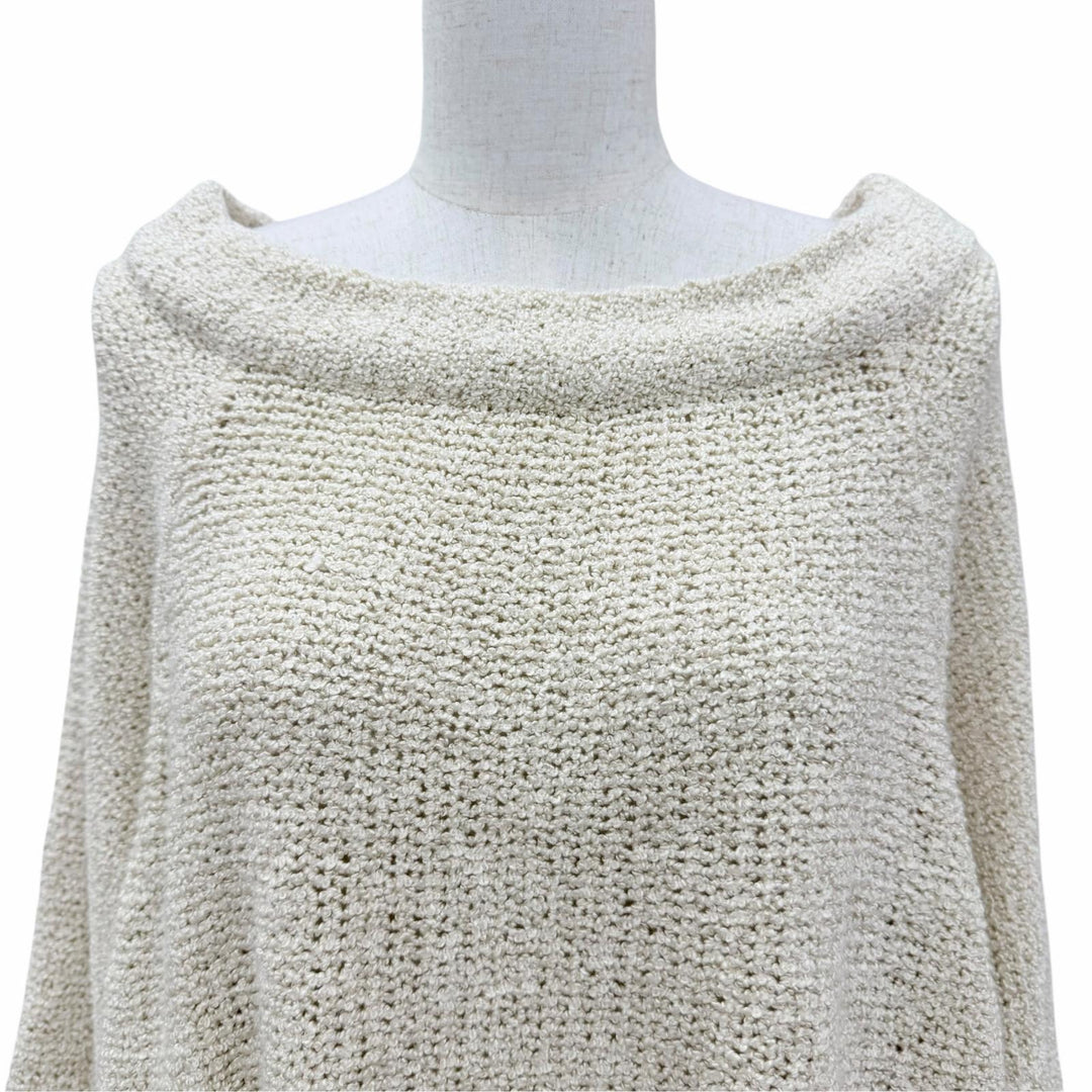 美品☆THE ROW ザロウ シルク100％ ザックリ編み ボートネック 長袖 トップス ニット ベージュ XS USA製 レディース