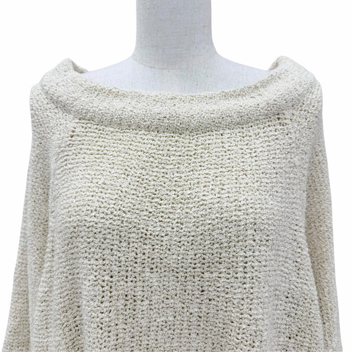 美品☆THE ROW ザロウ シルク100％ ザックリ編み ボートネック 長袖 トップス ニット ベージュ XS USA製 レディース
