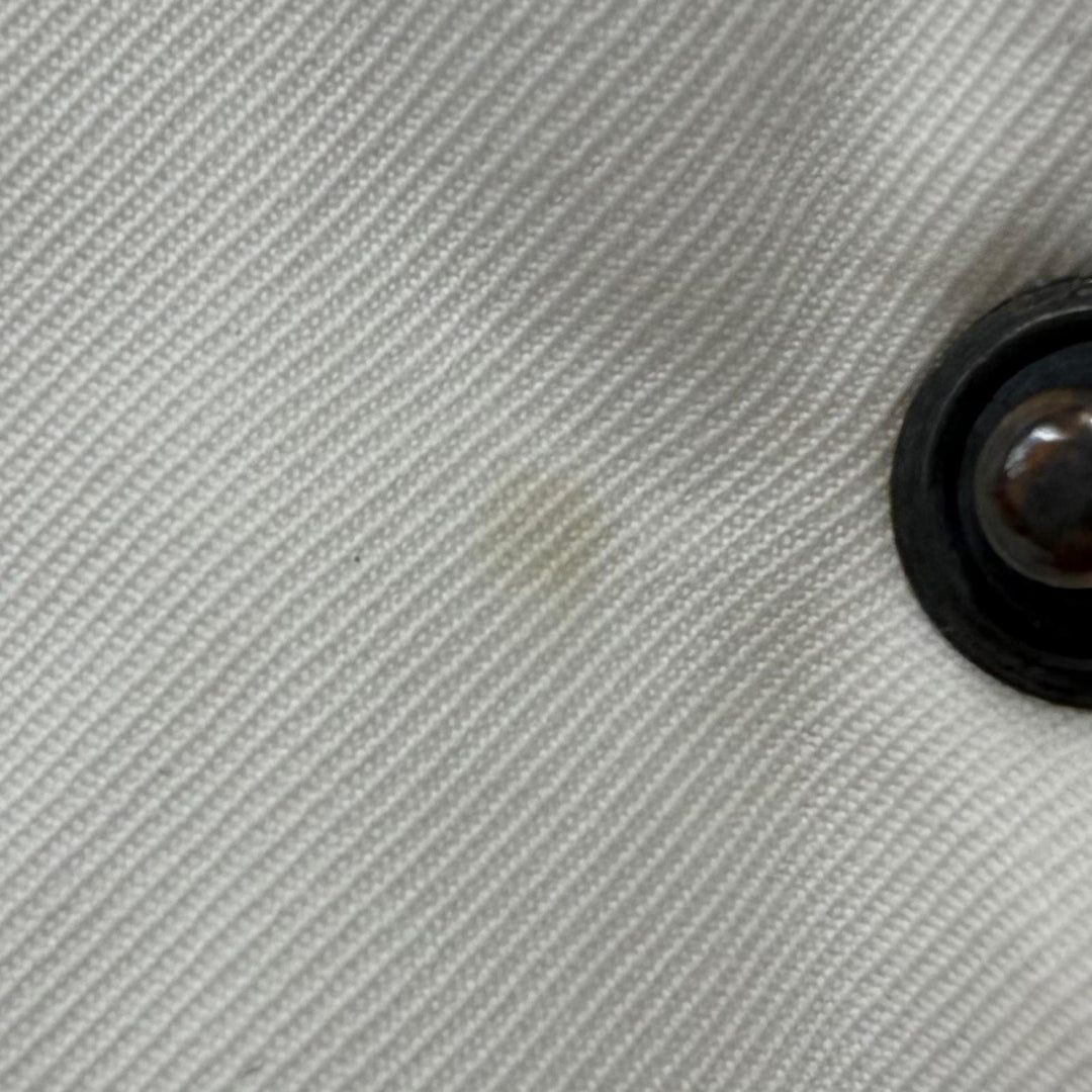 美品□Brunello Cucinelli ブルネロクチネリ ウール コットン スナップボタン ダウンベスト ジレ ホワイト ブラウン 48 イタリア製