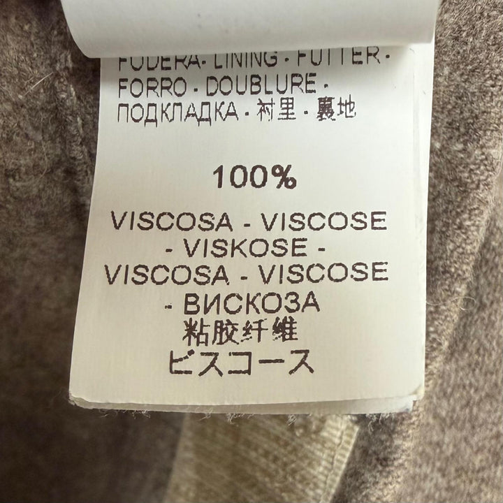 美品□Brunello Cucinelli ブルネロクチネリ ウール コットン スナップボタン ダウンベスト ジレ ホワイト ブラウン 48 イタリア製