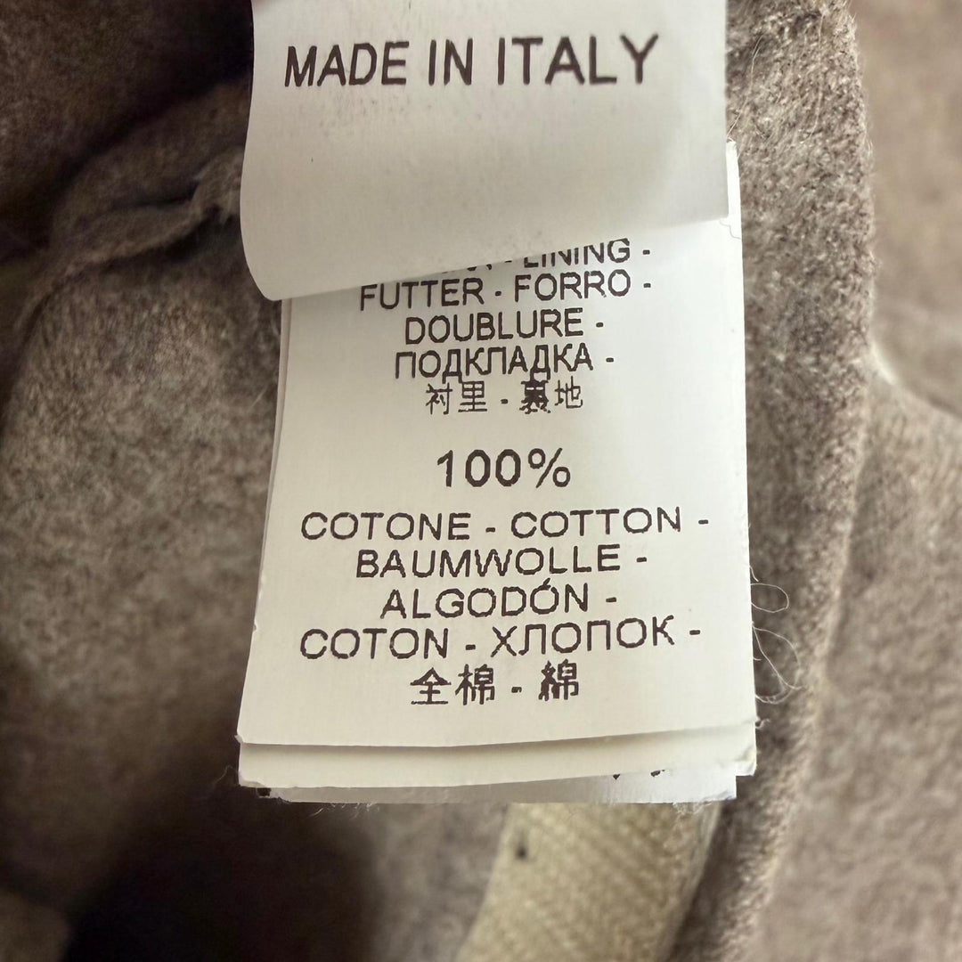 美品□Brunello Cucinelli ブルネロクチネリ ウール コットン スナップボタン ダウンベスト ジレ ホワイト ブラウン 48 イタリア製