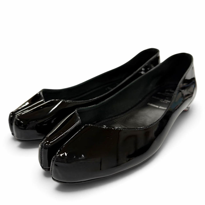 極美品☆Christian Louboutin by Maison Margiela クリスチャンルブタン メゾンマルジェラ MARLOUGIELA FLAT レザー パンプス 36.5