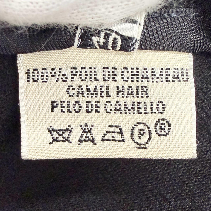 極美品△HERMES エルメス カシミヤ100％ マルジェラ期 Hロゴボタン センタープレス パンツ ブラック FR 40 仏製 レディース ハンガー付き