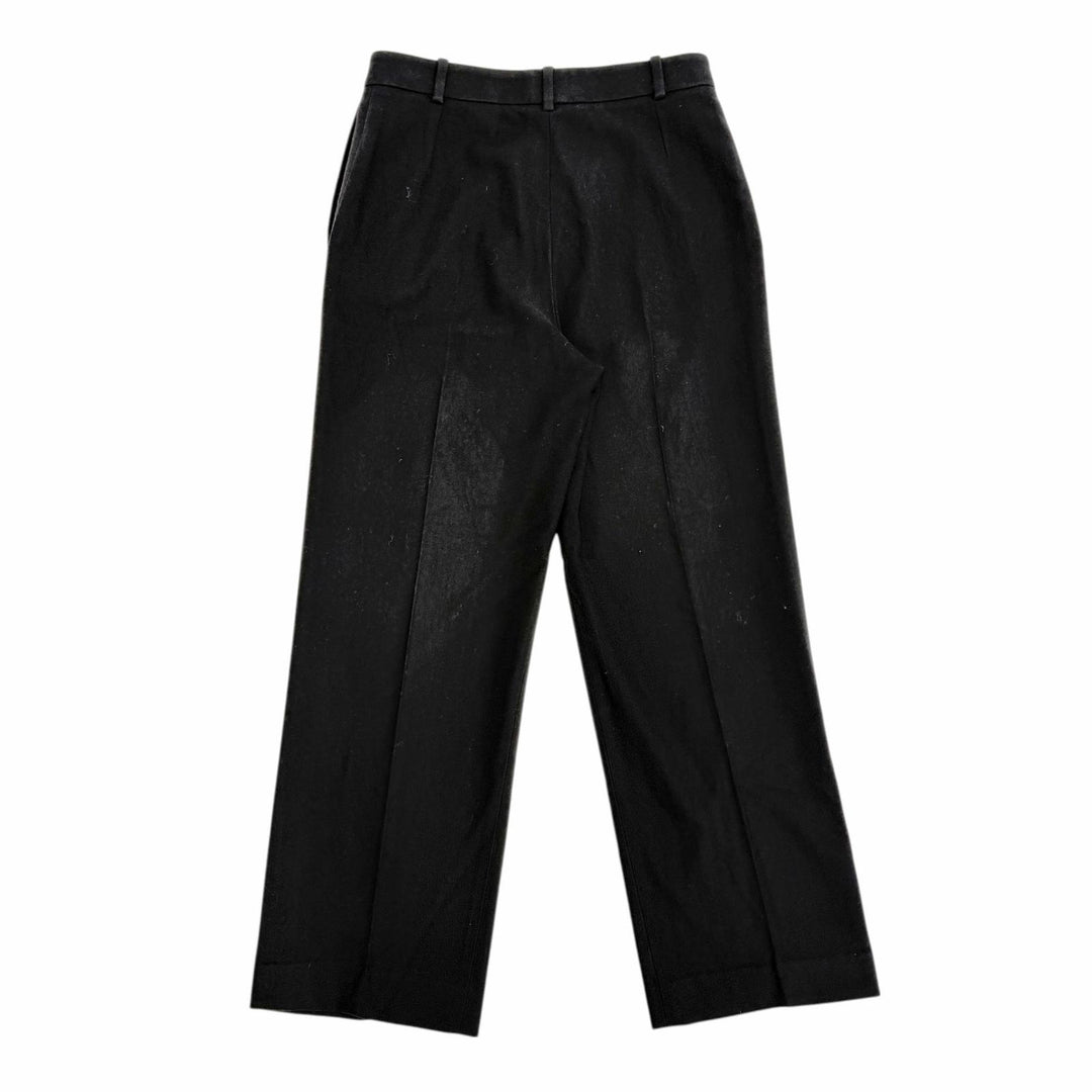 極美品△HERMES エルメス カシミヤ100％ マルジェラ期 Hロゴボタン センタープレス パンツ ブラック FR 40 仏製 レディース ハンガー付き