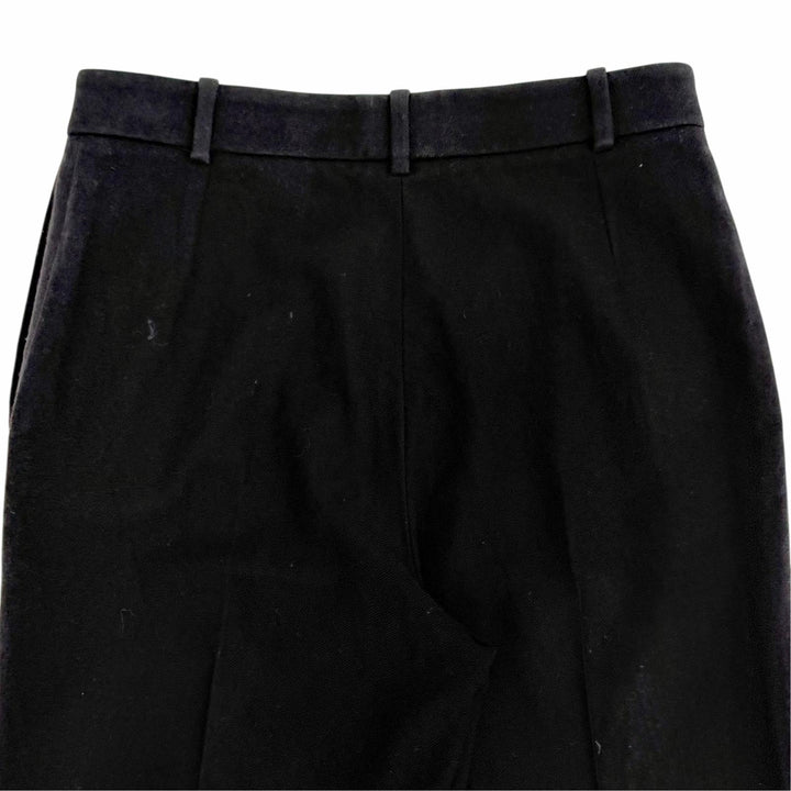 極美品△HERMES エルメス カシミヤ100％ マルジェラ期 Hロゴボタン センタープレス パンツ ブラック FR 40 仏製 レディース ハンガー付き