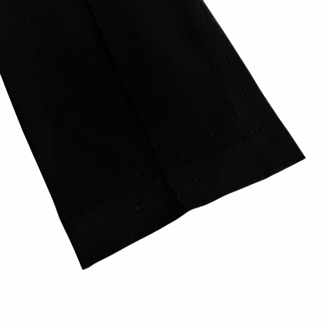 極美品△HERMES エルメス カシミヤ100％ マルジェラ期 Hロゴボタン センタープレス パンツ ブラック FR 40 仏製 レディース ハンガー付き