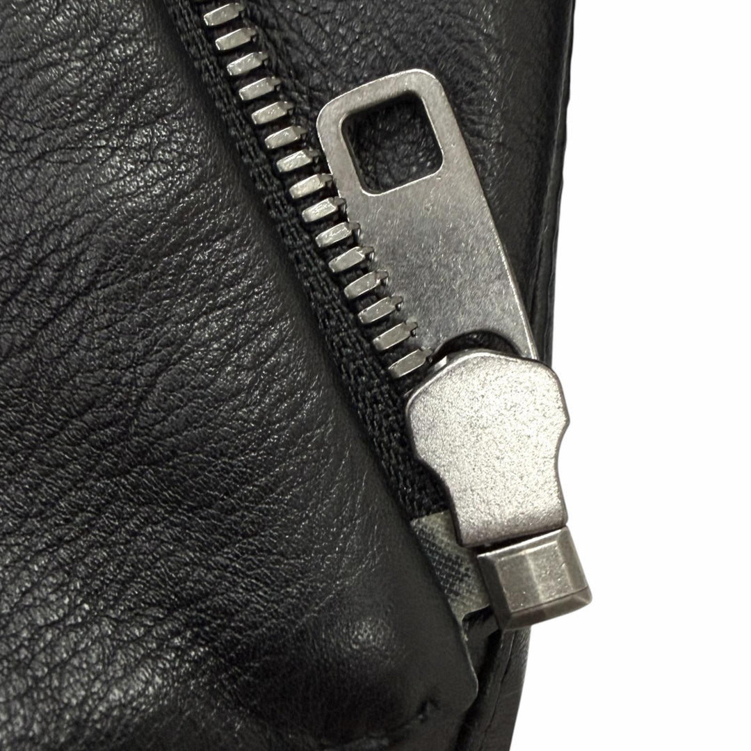 極美品□DOLCE&amp;GABBANA ドルチェ＆ガッバーナ G9HP7Z ブルハイド ビジュー バイカージャケット ブラック 50 イタリア製 正規品 メンズ