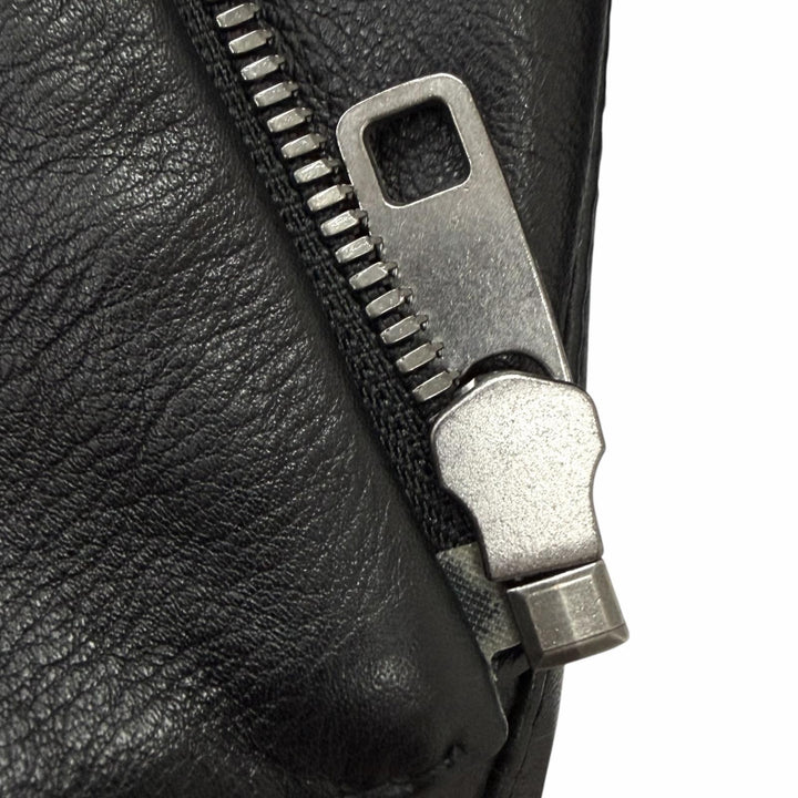 極美品□DOLCE&amp;GABBANA ドルチェ＆ガッバーナ G9HP7Z ブルハイド ビジュー バイカージャケット ブラック 50 イタリア製 正規品 メンズ