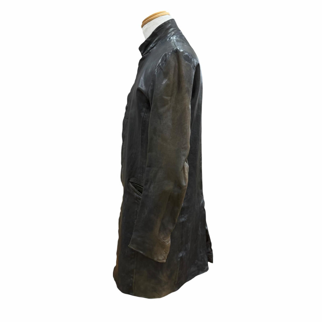 【ドンドン見直し】人気 ▼イサムカタヤマバックラッシュ 1367-09 ホースハイド ウォッシャブル加工 レザーコート ダークグレー M 正規品