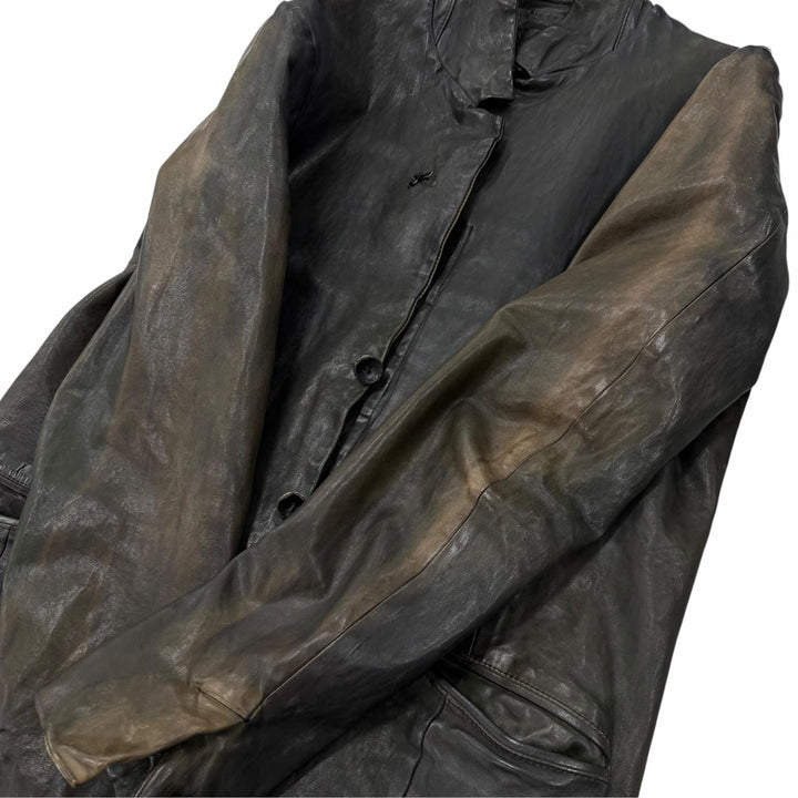 【ドンドン見直し】人気 ▼イサムカタヤマバックラッシュ 1367-09 ホースハイド ウォッシャブル加工 レザーコート ダークグレー M 正規品