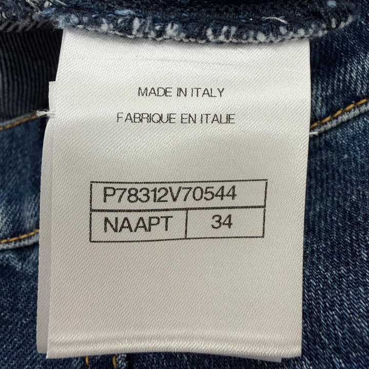 極美品☆CHANEL シャネル P78312V70544 ココマークボタン ワイドパンツ デニムパンツ インディゴ 34 イタリア製 正規品 レディース