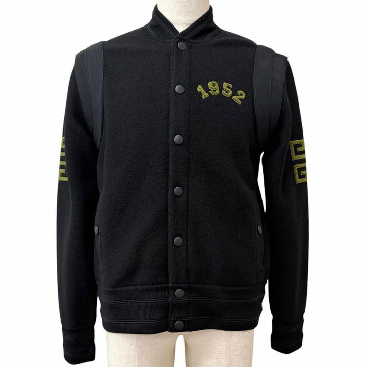 極美品□GIVENCHY ジバンシィ 22SS BM00V34Y9M カレッジロゴ 4G ワッペン バーシティジャケット スタジャン ブラック XS 正規品 メンズ