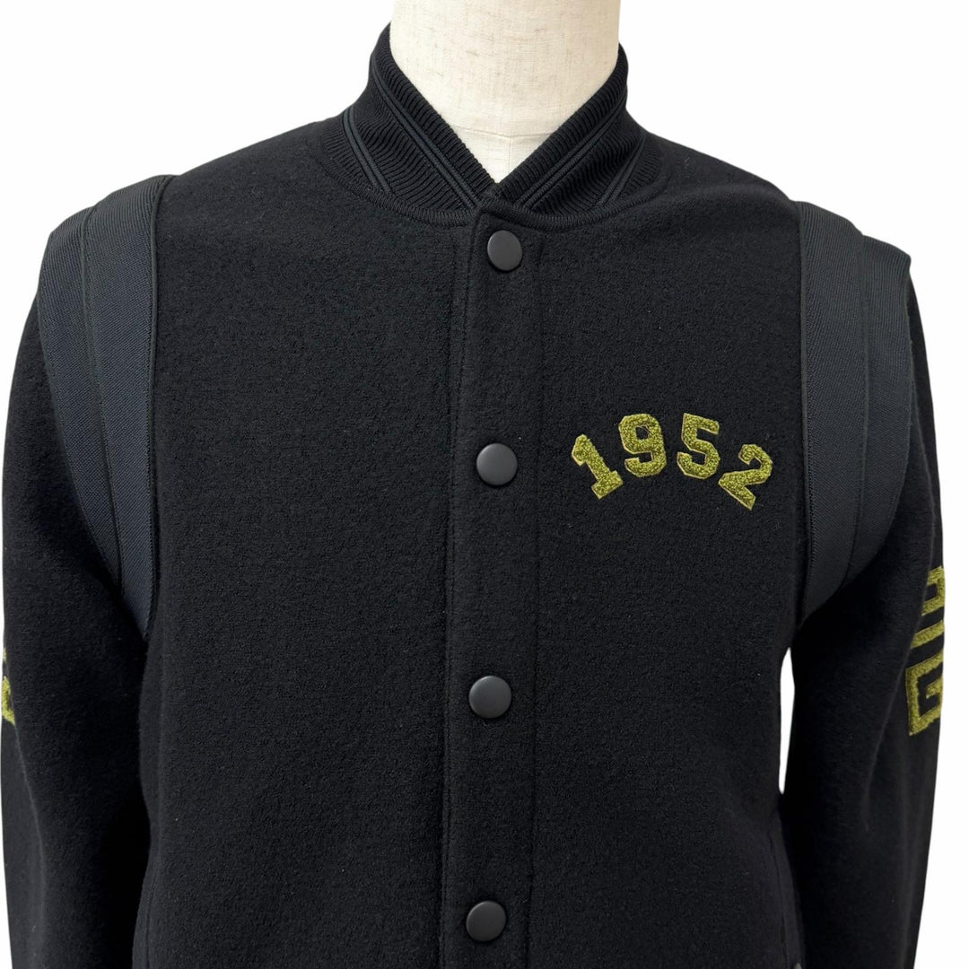 極美品□GIVENCHY ジバンシィ 22SS BM00V34Y9M カレッジロゴ 4G ワッペン バーシティジャケット スタジャン ブラック XS 正規品 メンズ