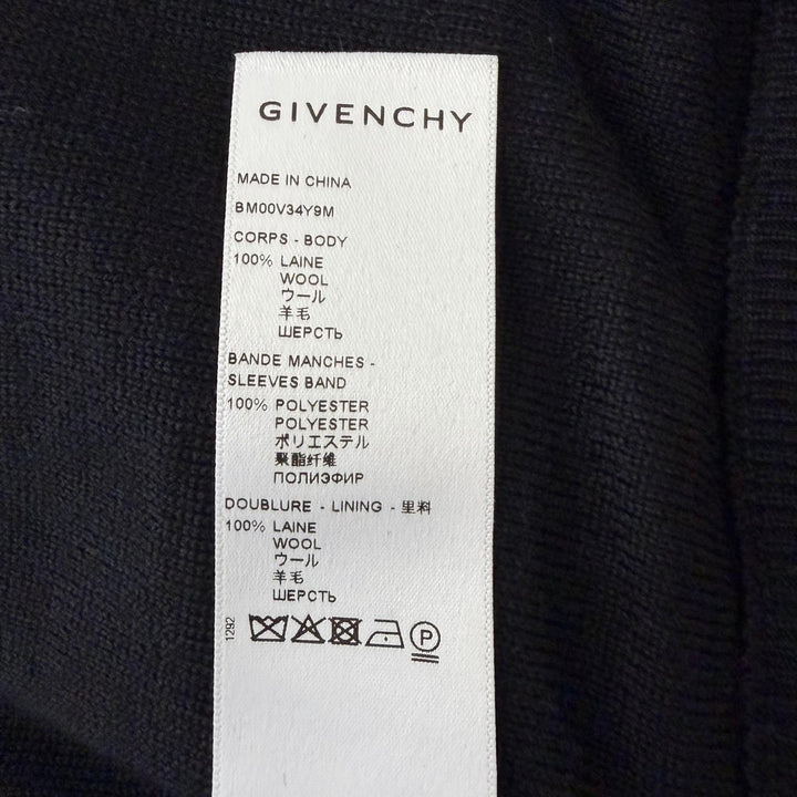 極美品□GIVENCHY ジバンシィ 22SS BM00V34Y9M カレッジロゴ 4G ワッペン バーシティジャケット スタジャン ブラック XS 正規品 メンズ