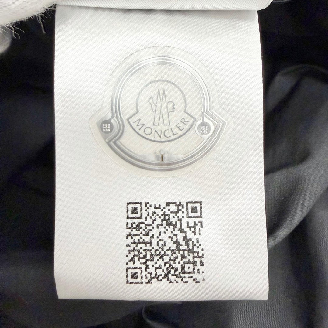 極美品△MONCLER モンクレール 2024年 K10932G00006 DRESS コットン ロゴワッペン ジップアップ 長袖ワンピース ブラック IT 38 正規品