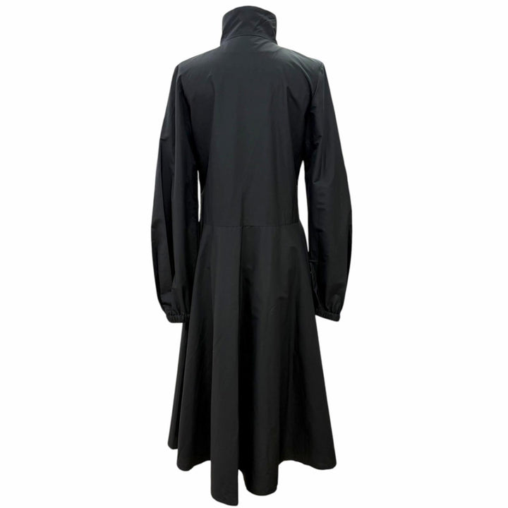 極美品△MONCLER モンクレール 2024年 K10932G00006 DRESS コットン ロゴワッペン ジップアップ 長袖ワンピース ブラック IT 38 正規品