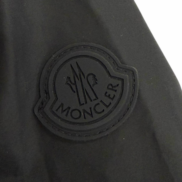 極美品△MONCLER モンクレール 2024年 K10932G00006 DRESS コットン ロゴワッペン ジップアップ 長袖ワンピース ブラック IT 38 正規品