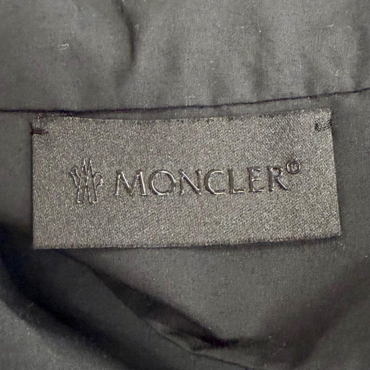 極美品△MONCLER モンクレール 2024年 K10932G00006 DRESS コットン ロゴワッペン ジップアップ 長袖ワンピース ブラック IT 38 正規品