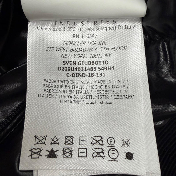 極美品▼モンクレールジーニアス 7 フラグメント ヒロシフジワラ D209U4031485 SVEN コーデュロイ レザー 切替 ダウンジャケット 3 黒