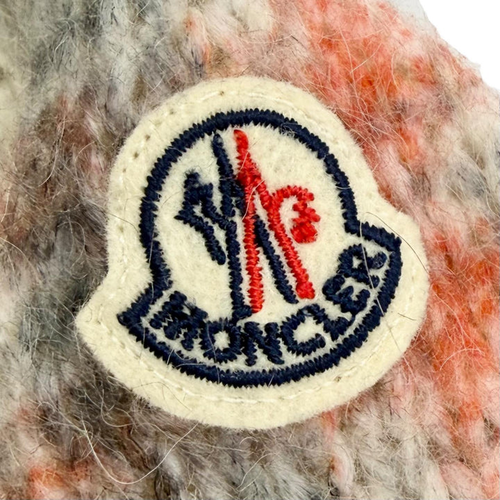 極美品△MONCLER モンクレール 22-23AW H20939C00017 アルパカ ウール チェック柄 ロゴワッペン 長袖 ニット セーター XS 伊製 正規品