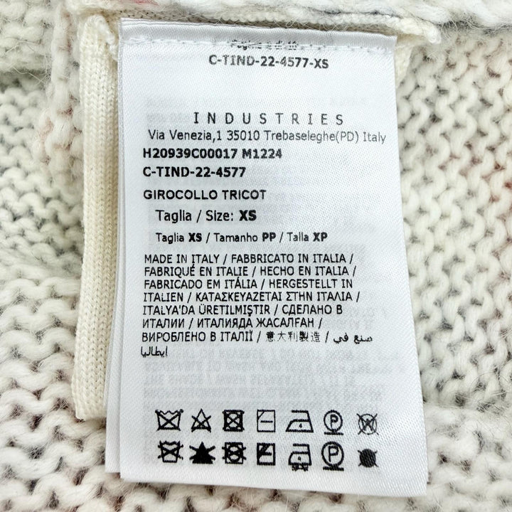 極美品△MONCLER モンクレール 22-23AW H20939C00017 アルパカ ウール チェック柄 ロゴワッペン 長袖 ニット セーター XS 伊製 正規品