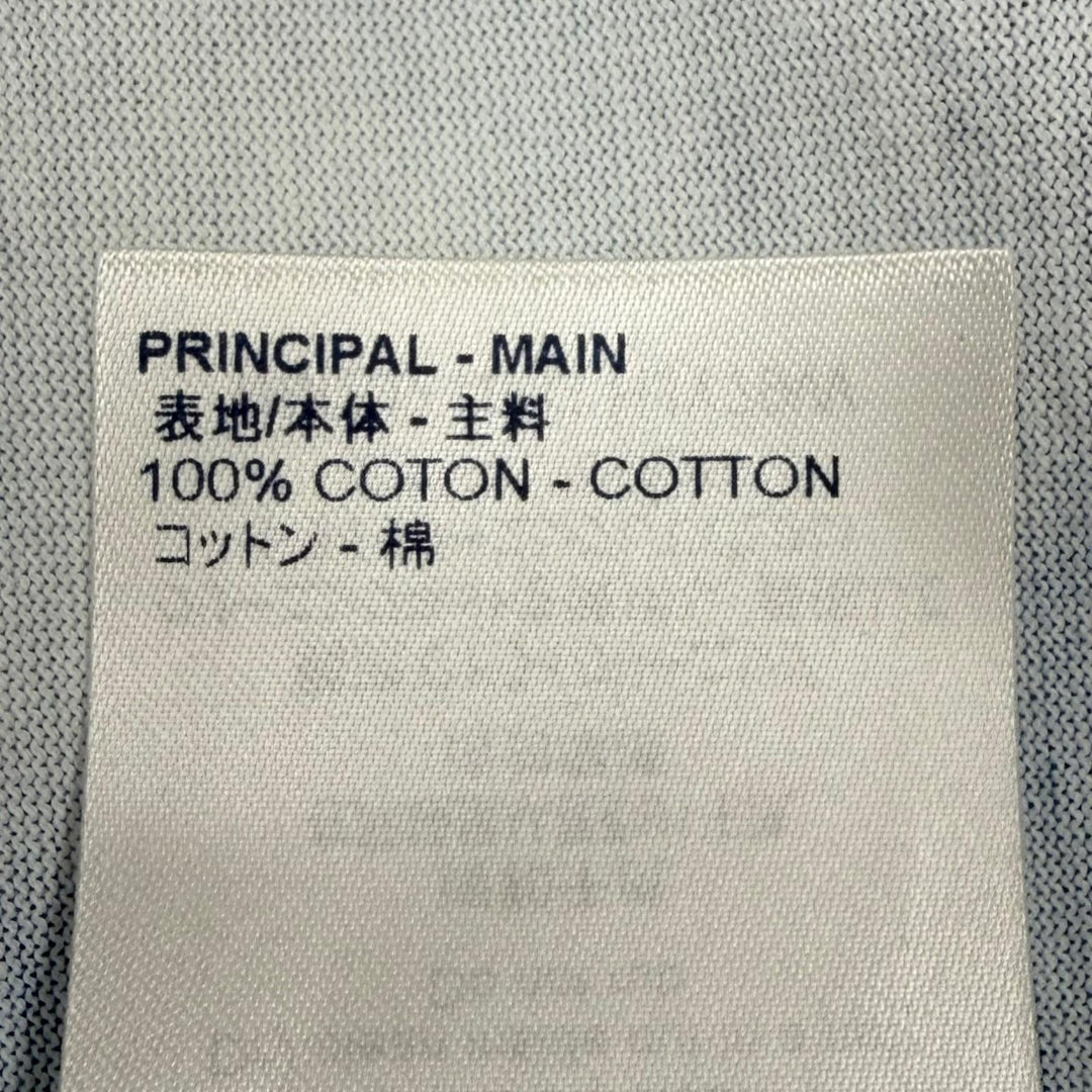 極美品▼LOUIS VUITTON ルイヴィトン コットン クラウドプリント LVロゴ クルーネック ショートスリーブ 半袖Ｔシャツ ブルー M 正規品