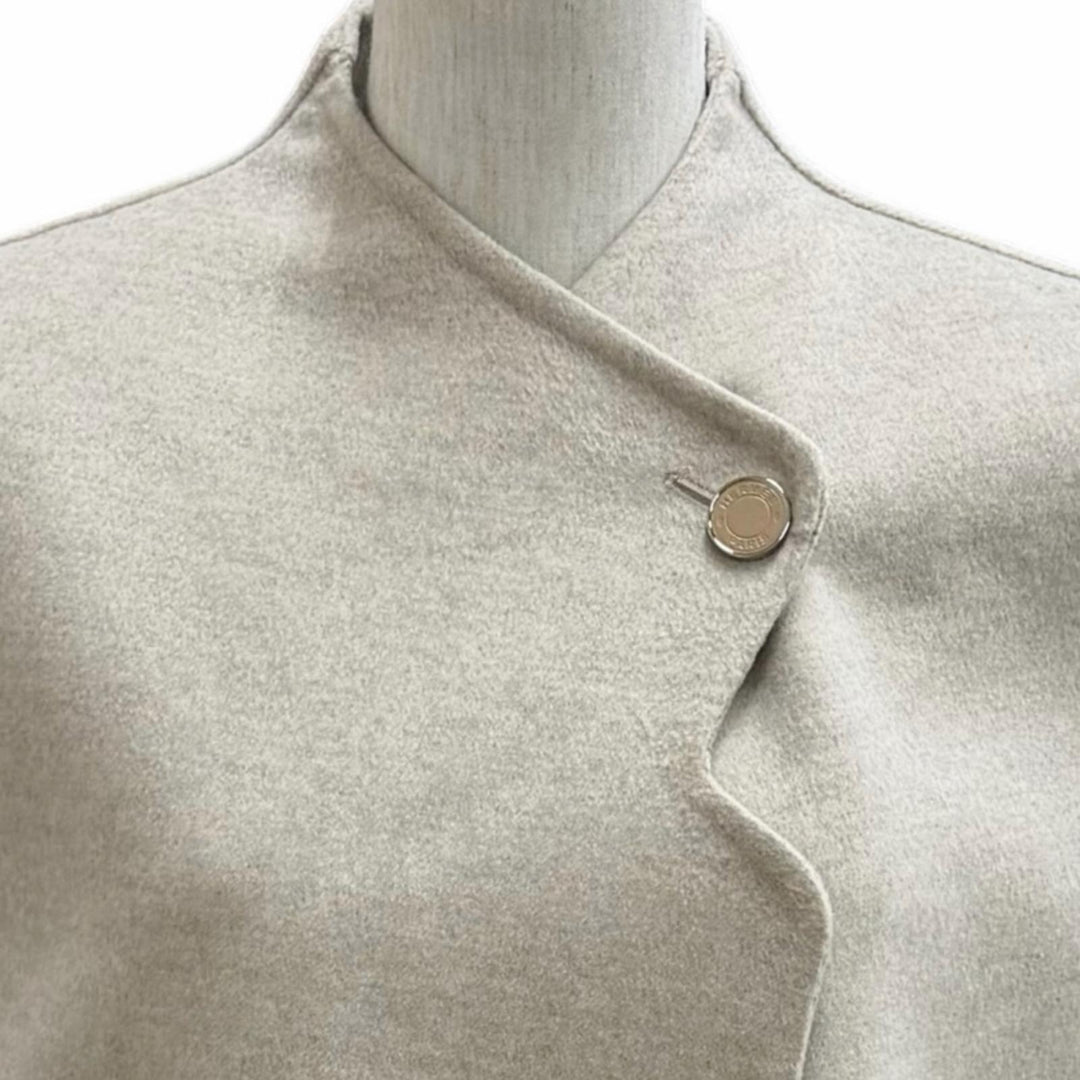極美品★HERMES エルメス 24AW 4H0235DB カシミヤ100％ セリエボタン付 ジレ ベスト ベージュ FR 36 フランス製 正規品 レディース