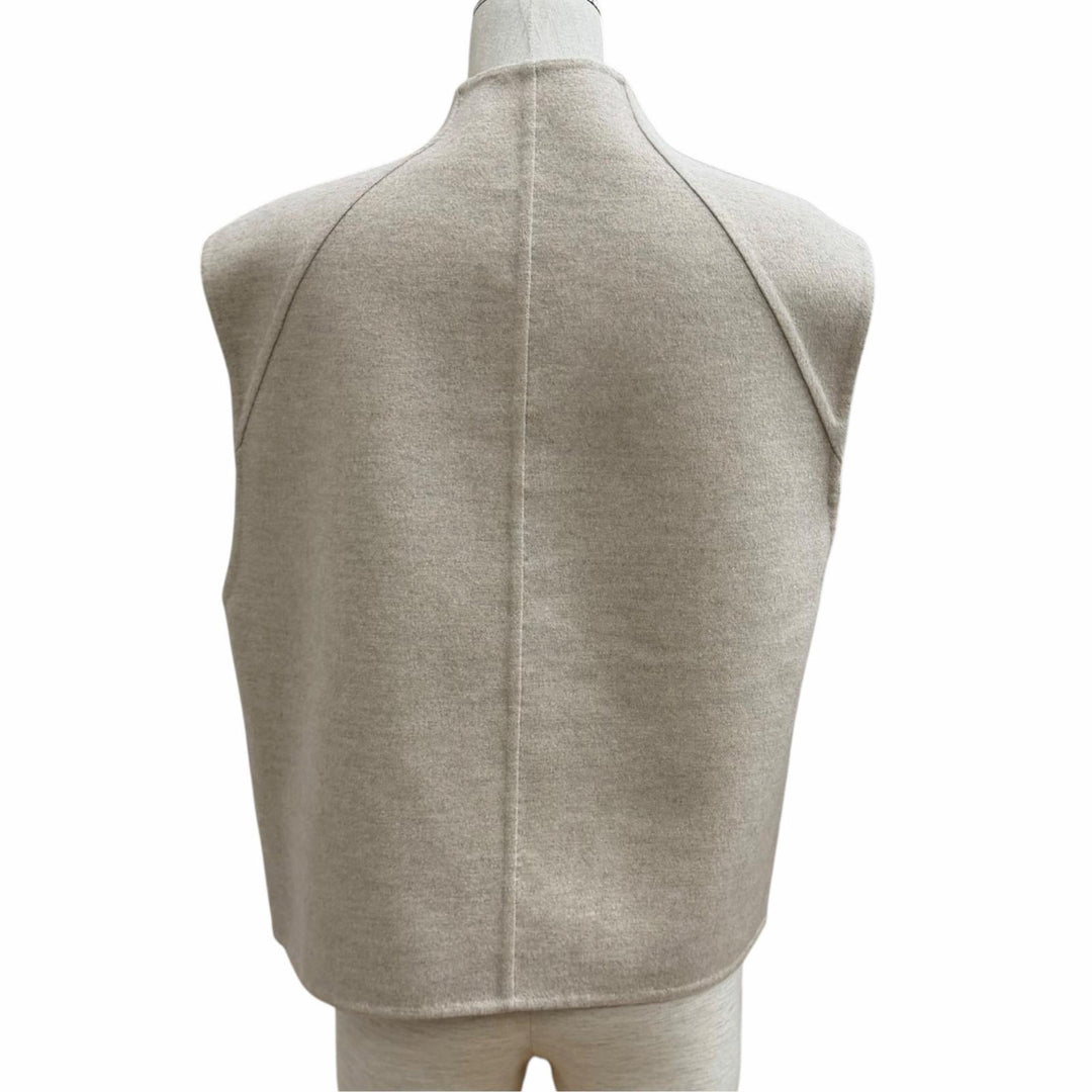 極美品★HERMES エルメス 24AW 4H0235DB カシミヤ100％ セリエボタン付 ジレ ベスト ベージュ FR 36 フランス製 正規品 レディース