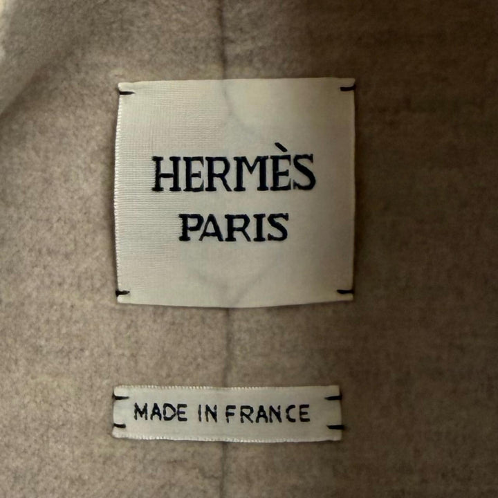 極美品★HERMES エルメス 24AW 4H0235DB カシミヤ100％ セリエボタン付 ジレ ベスト ベージュ FR 36 フランス製 正規品 レディース