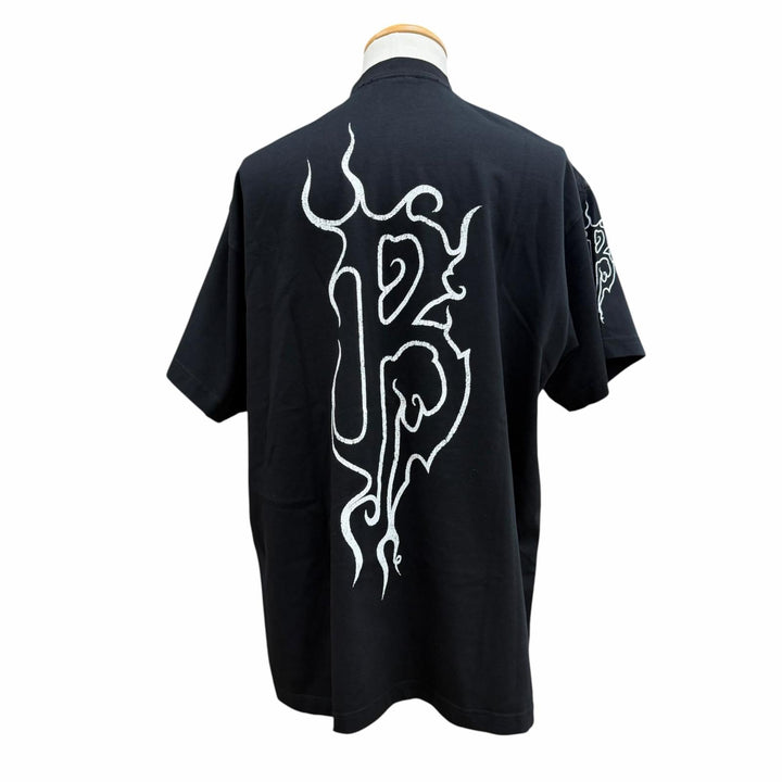 極美品▼BALENCIAGA バレンシアガ 2023年製 739028 Darkwave Tee ロゴプリント ダメージ加工 ショートスリーブ 半袖Ｔシャツ 1 正規品