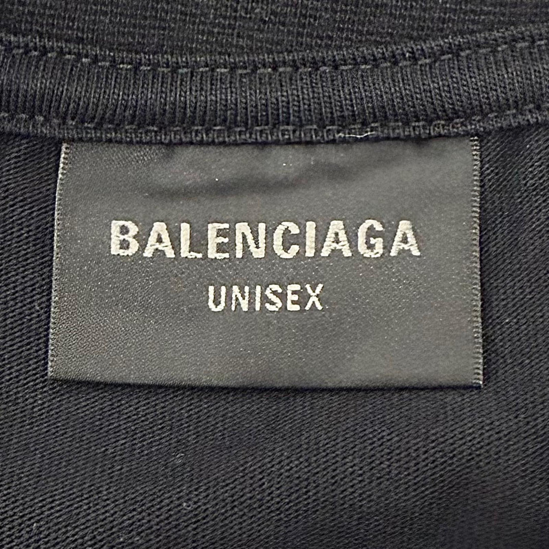 極美品▼BALENCIAGA バレンシアガ 2023年製 739028 Darkwave Tee ロゴプリント ダメージ加工 ショートスリーブ 半袖Ｔシャツ 1 正規品
