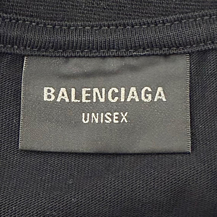極美品▼BALENCIAGA バレンシアガ 2023年製 739028 Darkwave Tee ロゴプリント ダメージ加工 ショートスリーブ 半袖Ｔシャツ 1 正規品