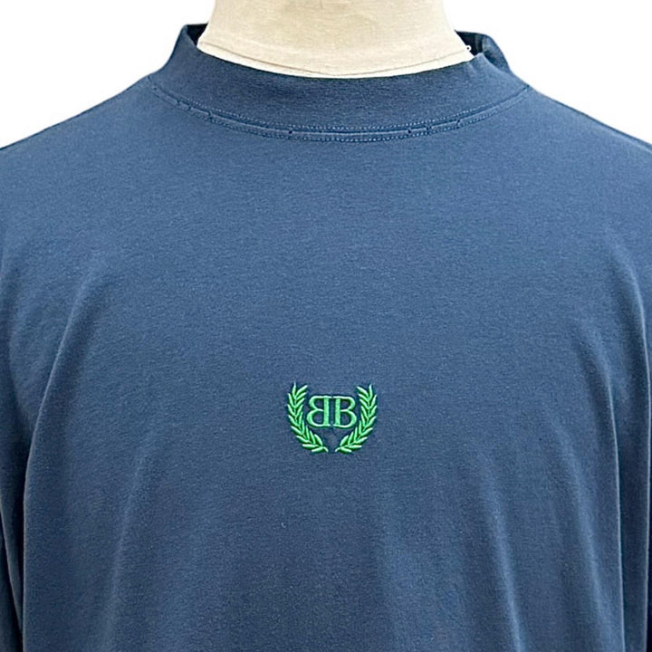 極美品▼BALENCIAGA バレンシアガ 2024年製 764235 LAUREL CLASSIC MEDIUM FIT T-SHIRT ロゴ刺繍 ダメージ加工 半袖Ｔシャツ M 正規品