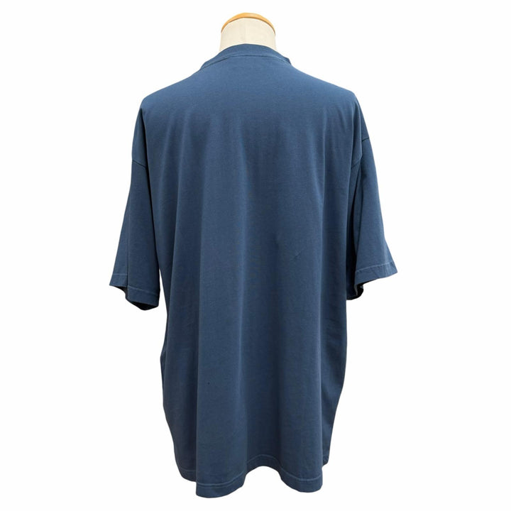 極美品▼BALENCIAGA バレンシアガ 2024年製 764235 LAUREL CLASSIC MEDIUM FIT T-SHIRT ロゴ刺繍 ダメージ加工 半袖Ｔシャツ M 正規品