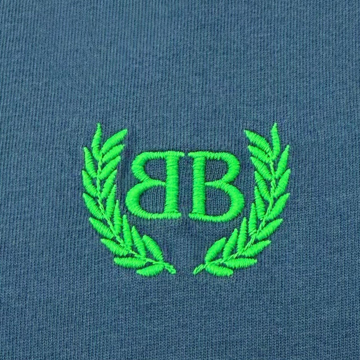 極美品▼BALENCIAGA バレンシアガ 2024年製 764235 LAUREL CLASSIC MEDIUM FIT T-SHIRT ロゴ刺繍 ダメージ加工 半袖Ｔシャツ M 正規品