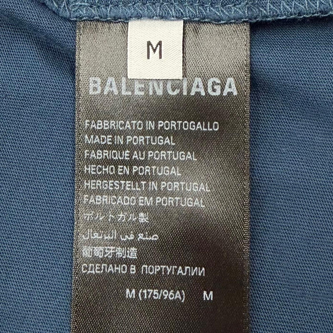 極美品▼BALENCIAGA バレンシアガ 2024年製 764235 LAUREL CLASSIC MEDIUM FIT T-SHIRT ロゴ刺繍 ダメージ加工 半袖Ｔシャツ M 正規品