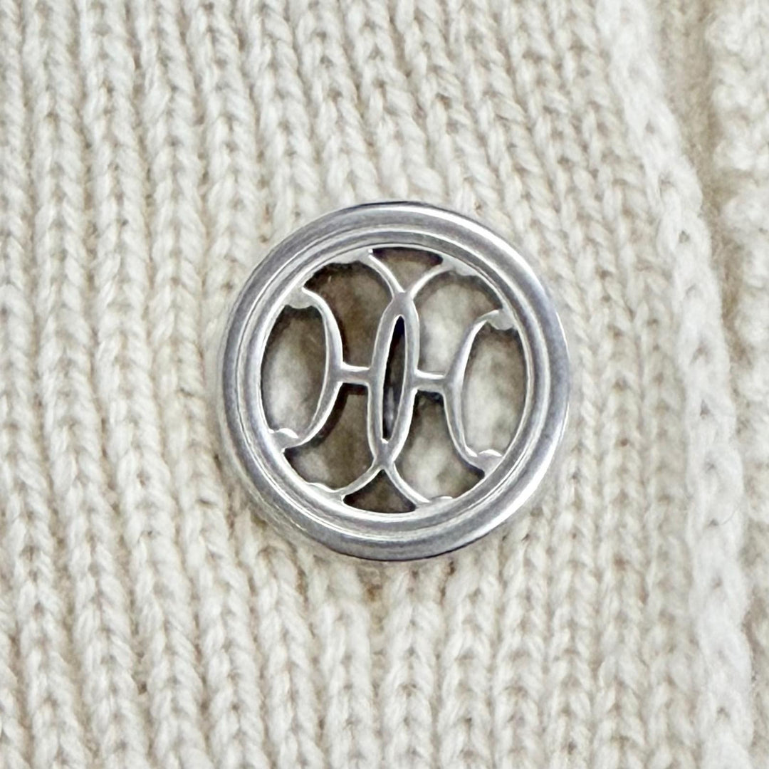 未使用△HERMES エルメス 26SS H6E2535D1 カシミヤ100% Hリフト 半袖 ニット ドレス ワンピース アイボリー 34 伊製 正規品 ガーメント付