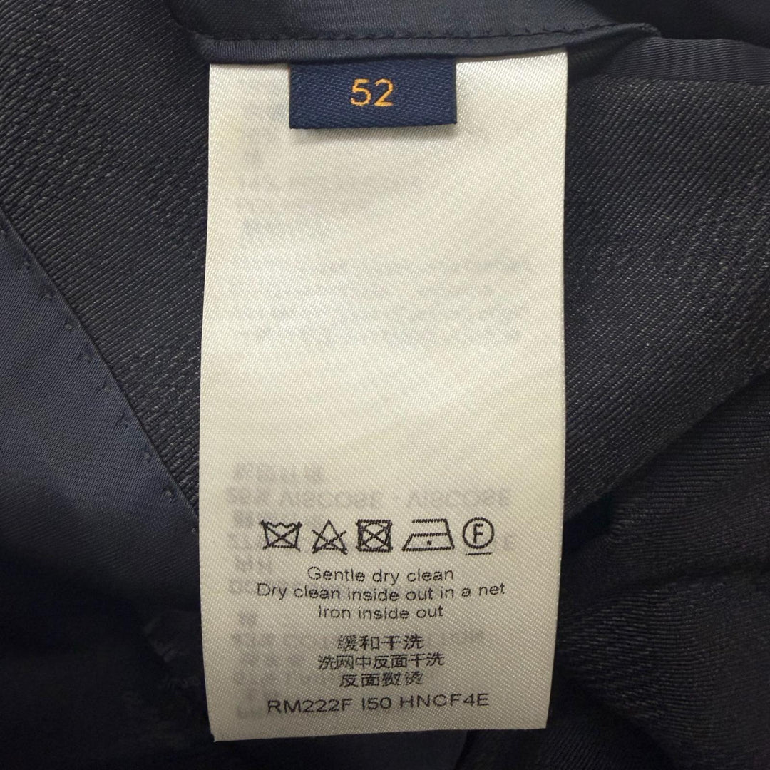 美品□LOUIS VUITTON ルイヴィトン 22AW PONT NEUF FIT ダミエ シングル テーラードジャケット グレー 52 イタリア製 正規品 メンズ