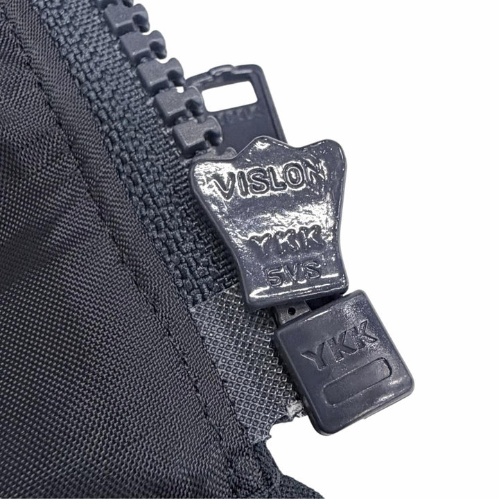 未使用品△YOKO CHAN ヨーコチャン 2023年製 YCC-523-197 フリルデザイン スタンドカラー ZIP UP 中綿 ジャケット ネイビー 36 正規品